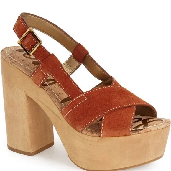 Sam Edelman - Mae - Suede Platform Sandals - Women - Ginger Spice